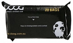 Пакеты биоразлагаемые для уборки за собакой DOOG , чёрные, 1х20шт