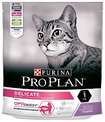 Сухой корм для кошек Pro Plan Delicate OPTIDigest, при чувствительном пищеварении, с индейкой